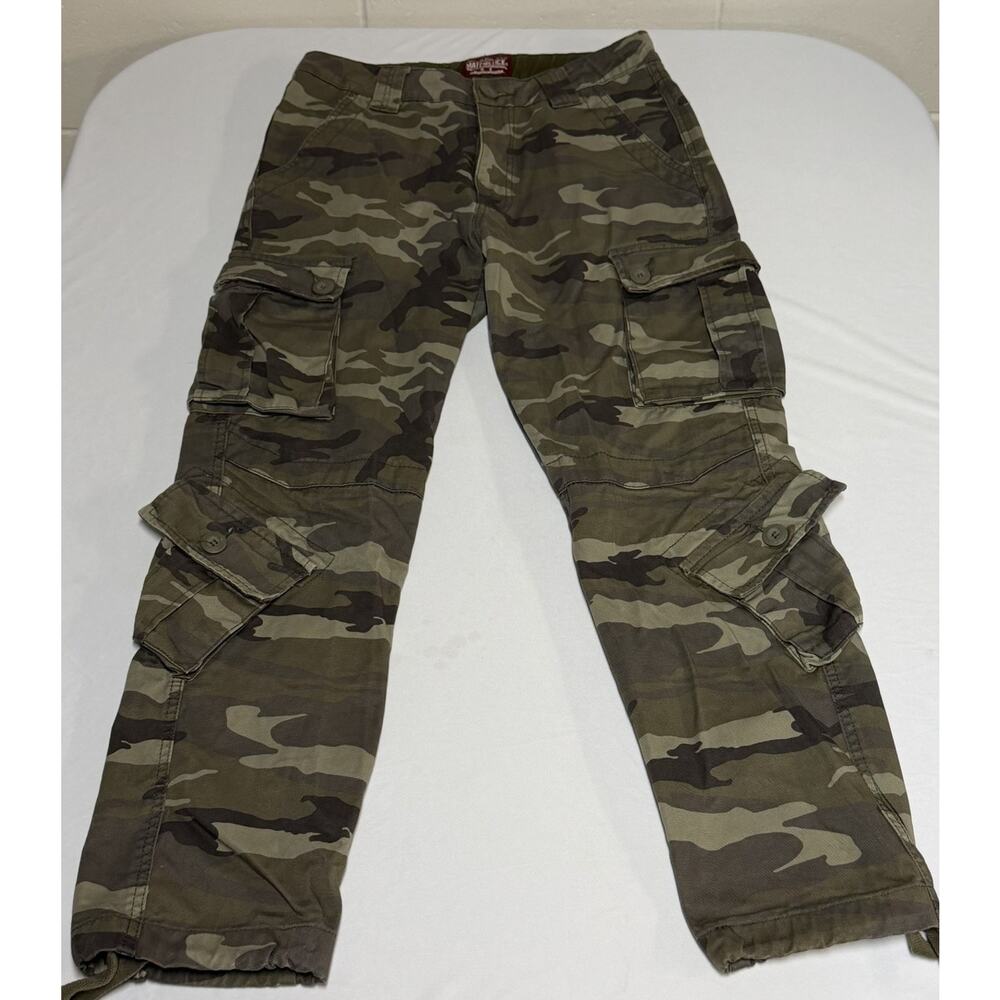 Match Stick Cargo Pants Men’s M Camo Multi Pocket Drawstring Utility Streetwear